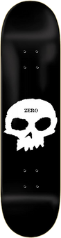 ZERO SINGLE SKULL SKATEBOARD DECK-7.25 BLK/WHT