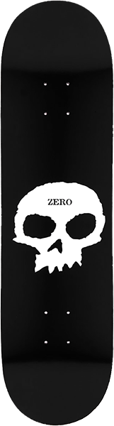 ZERO SINGLE SKULL SKATEBOARD DECK-8.37 BLK/WHT