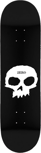 ZERO SINGLE SKULL SKATEBOARD DECK-8.37 BLK/WHT