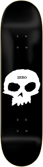 ZERO SINGLE SKULL SKATEBOARD DECK-8.62 BLK/WHT