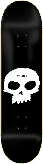 ZERO SINGLE SKULL SKATEBOARD DECK-8.75 BLK/WHT