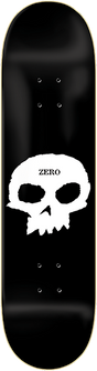 ZERO SINGLE SKULL SKATEBOARD DECK-8.75 BLK/WHT