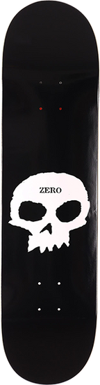 ZERO SINGLE SKULL SKATEBOARD DECK-9.0 BLK/WHT
