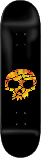 ZERO STAINED GLASS SKULL SKATEBOARD DECK 8.25 BLACK/YEL w/ grip