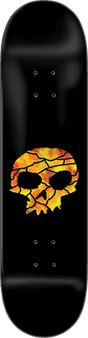 ZERO STAINED GLASS SKULL SKATEBOARD DECK 8.25 BLACK/YEL w/ grip