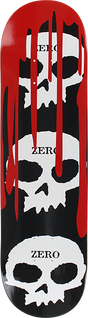 ZERO 3 SKULL WITH BLOOD SKATEBOARD DECK-8.0 BLK/WHT/RED w/ grip