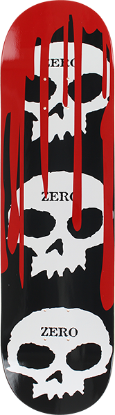 ZERO 3 SKULL WITH BLOOD SKATEBOARD DECK-8.5 BLK/WHT/RED