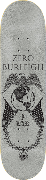ZERO BURLEIGH ALWAYS FAITHFUL SKATEBOARD DECK-8.25 SILVER
