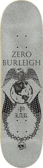 ZERO BURLEIGH ALWAYS FAITHFUL SKATEBOARD DECK-8.25 SILVER