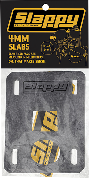 SLAPPY SLABS LOW RISERS SET 4MM BLACK 2PCS