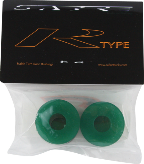 SABRE R-TYPE BUSHINGS 93a CLR.GREEN 2pk w washers