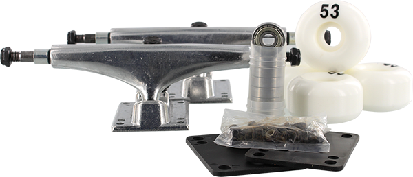 ESSENTIALS COMPONENT PACK 5.5 RAW W/53mm WHITE TRUCKS SET