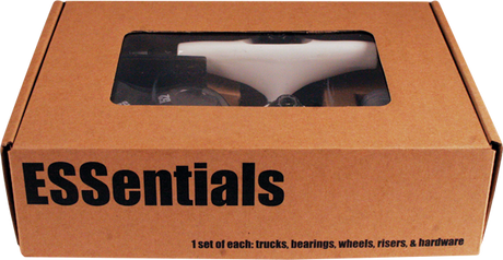 ESSENTIALS COMP PK WHT BLK W BLK 52mm  Skateboard Trucks Set of 2 Trucks
