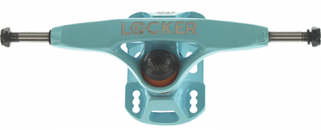 GRIND KING LOCKER TRUCK 9.25 LIGHT BLUE TRUCKS SET with black 1" phillips hardware