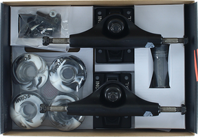 INDUSTRIAL COMP-PK 4.75 BLK/BLK w/52mm BK/WT SWIRL TRUCKS SET
