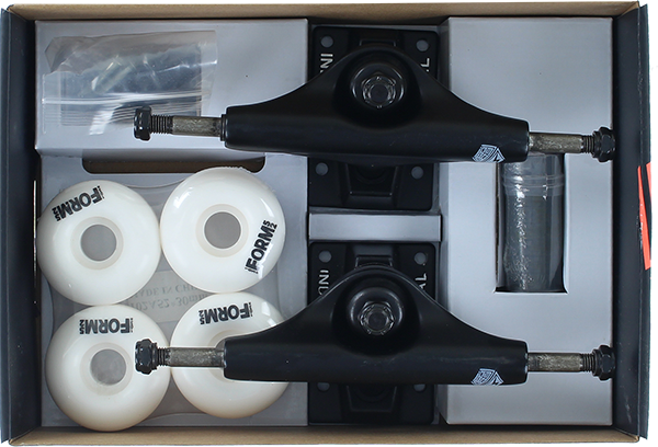 INDUSTRIAL COMP-PK 4.75 BLK/BLK w/52mm WHITE TRUCKS SET