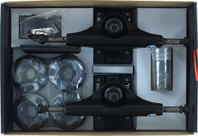 INDUSTRIAL COMP-PK 5.0 BLK/BLK w/52mm BK/WT SWIRL TRUCKS SET