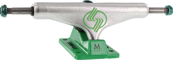 SILVER M-HOLLOW 7.75 POLISHED/GREEN TRUCKS SET