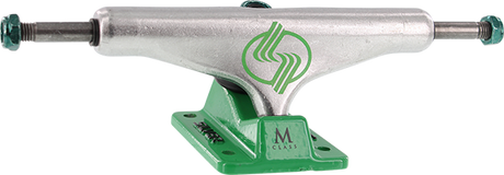 SILVER M-HOLLOW 8.0 POLISHED/GREEN TRUCKS SET