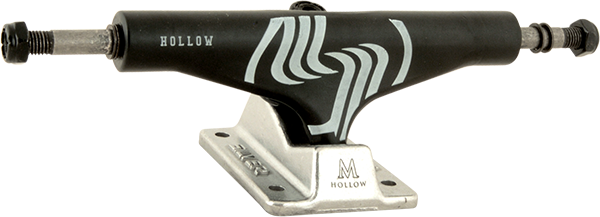 SILVER M-HOLLOW 8.5 BLK/RAW W/SIL TRUCKS SET