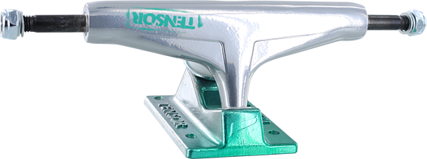 TENSOR REG ALUM 5.25 STENCIL MIRROR RAW/GRN FADE TRUCKS SET