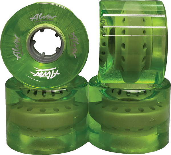 ALVA CRUISER 60MM 83A CLEAR GREEN WHEELS SET