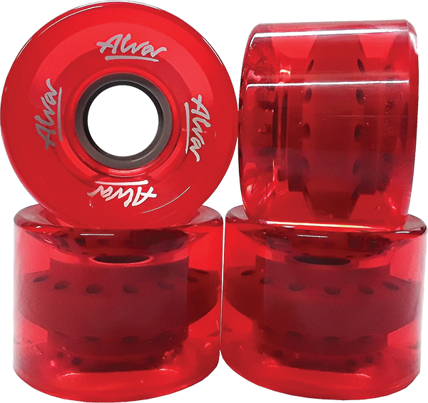 ALVA CRUISER 60MM 83A CLEAR RED WHEELS SET