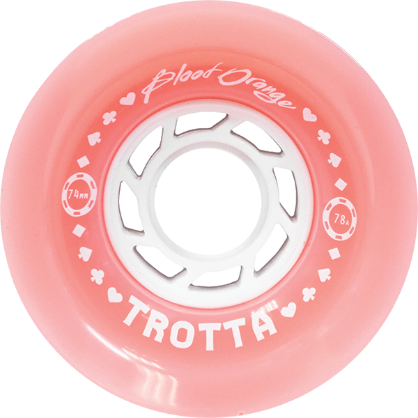 BLOOD ORANGE TROTTA PRO SERIES 74mm 78a PINK/WHT WHEELS SET