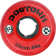 DOGTOWN K-9 CRUISER 59mm 84a CLEAR RED WHEELS SET