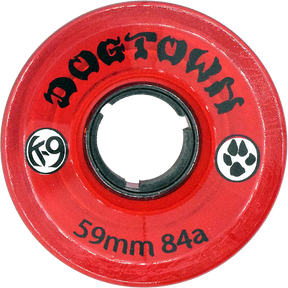 DOGTOWN K-9 CRUISER 59mm 84a CLEAR RED WHEELS SET