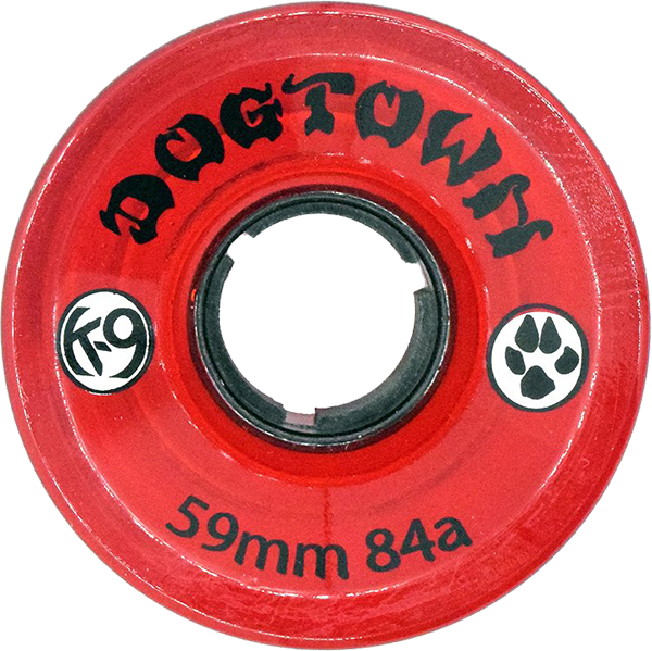 DOGTOWN K-9 CRUISER 59mm 84a CLEAR RED WHEELS SET