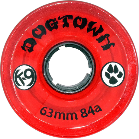 DOGTOWN K-9 CRUISER 63mm 84a CLEAR RED WHEELS SET