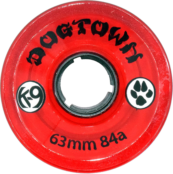 DOGTOWN K-9 CRUISER 63mm 84a CLEAR RED WHEELS SET