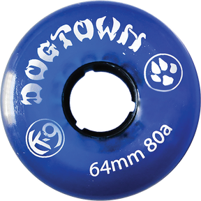 DOGTOWN K-9 64mm 80a CLEAR BLUE WHEELS SET WHEELS SET