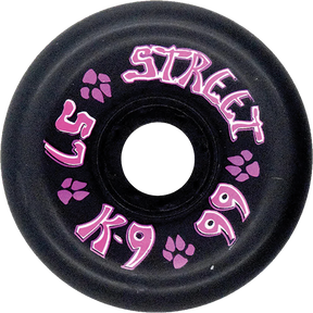 DOGTOWN K-9 80'S STREET 57mm 99a BLACK WHEELS SET