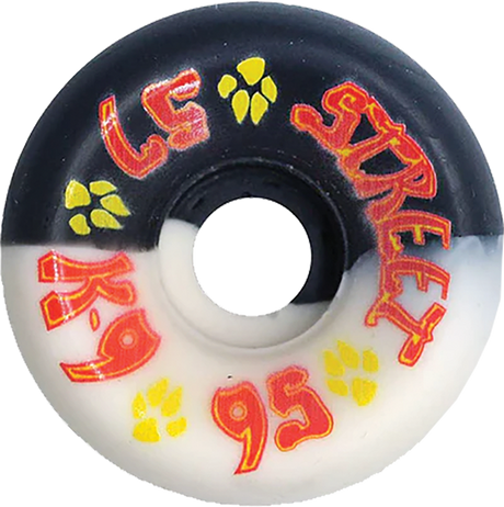 DOGTOWN K-9 80'S STREET 57MM 99A BLK/WHT SPLIT WHEELS SET