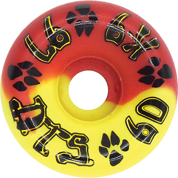 DOGTOWN K-9 80'S 60mm 97A RED/YEL SWIRL WHEELS SET