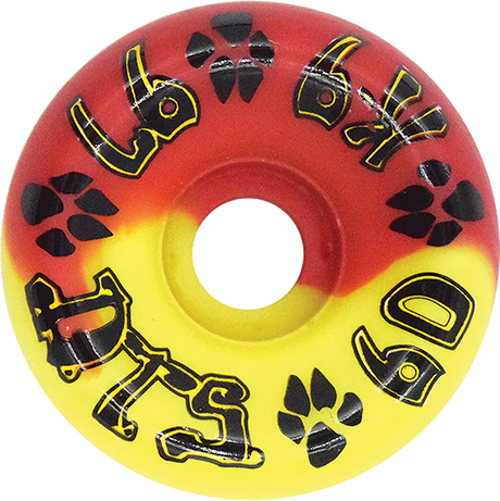 DOGTOWN K-9 80'S 60mm 97A RED/YEL SWIRL WHEELS SET