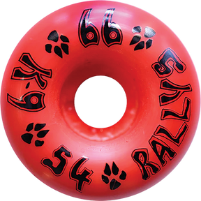DOGTOWN K-9 RALLYS 54mm 99a CHERRY BOMB RED WHEELS SET