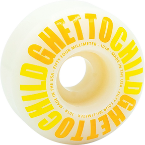 GHETTO CHILD CLASSIC LOGO 54MM WHT/YEL WHEELS SET