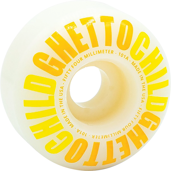 GHETTO CHILD CLASSIC LOGO 54MM WHT/YEL WHEELS SET