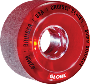 GLOBE BRUISER 62MM 83A CLEAR RED WHEELS SET