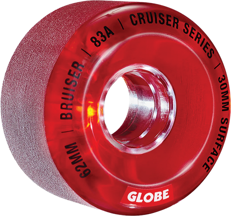GLOBE BRUISER 62MM 83A CLEAR RED WHEELS SET