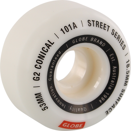 GLOBE G2 CONICAL STREET 53mm 101a WHITE/ESSENTIAL WHEELS SET