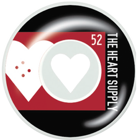 HEART SUPPLY EVEN 52MM WHT/RED WHEELS SET
