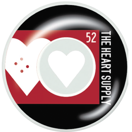 HEART SUPPLY EVEN 52MM WHT/RED WHEELS SET