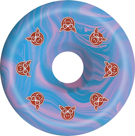 PIG CONICAL 53MM 99a BLUE/PINK SWIRL WHEELS SET