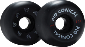 PIG CONICAL 53MM 99A BLACK WHEELS SET