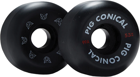 PIG CONICAL 53MM 99A BLACK WHEELS SET