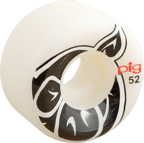 PIG HEAD CONICAL 52mm WHITE Skateboard Wheels Set